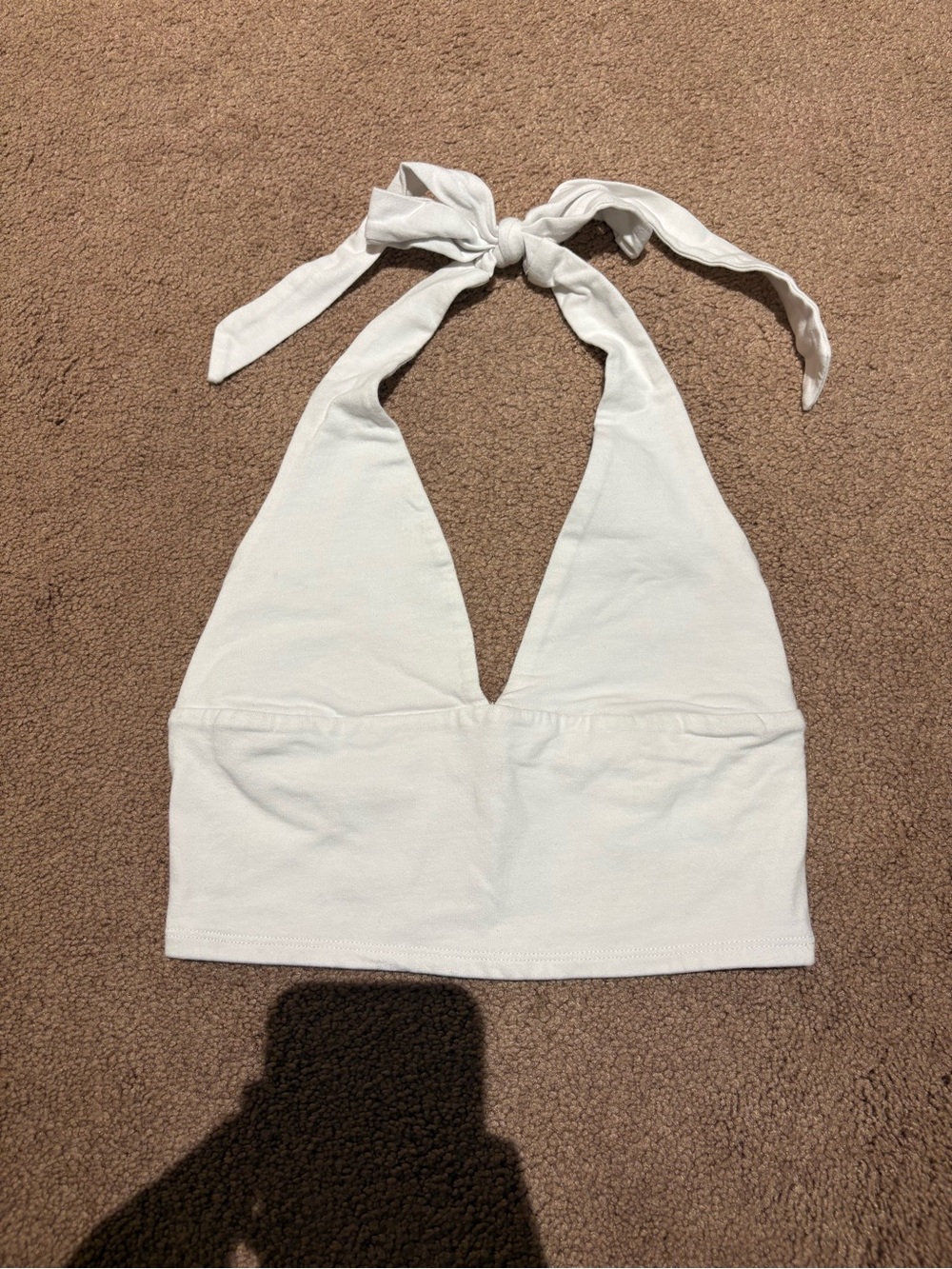 Garage White Halter Tie-Back Crop Top size xs